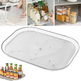 1pc, Rectangle Lazy Susan Organizer For Refrigerator, Turntable Organizer For Refrigerator, Countertop Condiment Storage Rack, For Kitchen, Pantr
