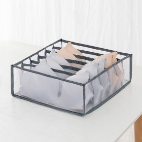 1pc/3pcs Fabric Sock and Underwear Organizer - 6/7/11 Grids Drawer Organizers for Closet Storage - Foldable Cabinet Boxes for Socks, Underwear (Color: Grey, Capacity: 6 Grids)