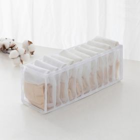 1pc/3pcs Fabric Sock and Underwear Organizer - 6/7/11 Grids Drawer Organizers for Closet Storage - Foldable Cabinet Boxes for Socks, Underwear (Color: White, Capacity: 11 Grids)