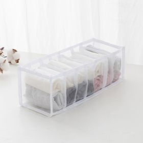 1pc/3pcs Fabric Sock and Underwear Organizer - 6/7/11 Grids Drawer Organizers for Closet Storage - Foldable Cabinet Boxes for Socks, Underwear (Color: White, Capacity: 7 Grids)