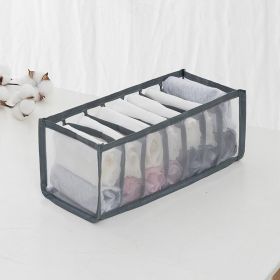 1pc/3pcs Fabric Sock and Underwear Organizer - 6/7/11 Grids Drawer Organizers for Closet Storage - Foldable Cabinet Boxes for Socks, Underwear (Color: Grey, Capacity: 7 Grids)