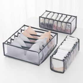 1pc/3pcs Fabric Sock and Underwear Organizer - 6/7/11 Grids Drawer Organizers for Closet Storage - Foldable Cabinet Boxes for Socks, Underwear (Color: Grey, Capacity: 6+7+11 Grids)